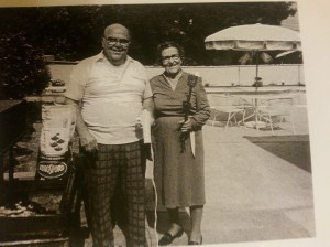 Armenian mother with son at BBQ